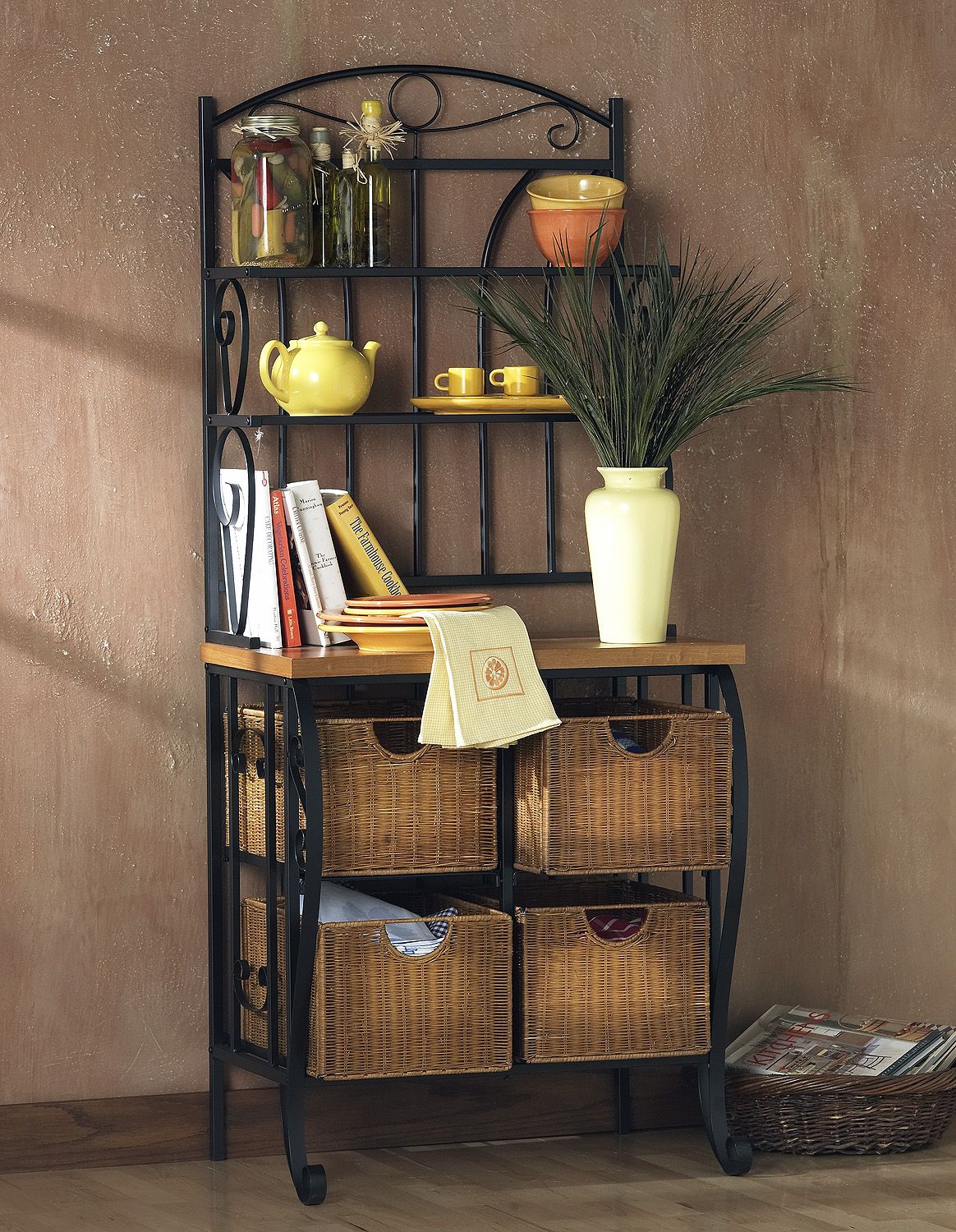 Southern Enterprises Iron/Wicker Baker's Rack at Sears.com