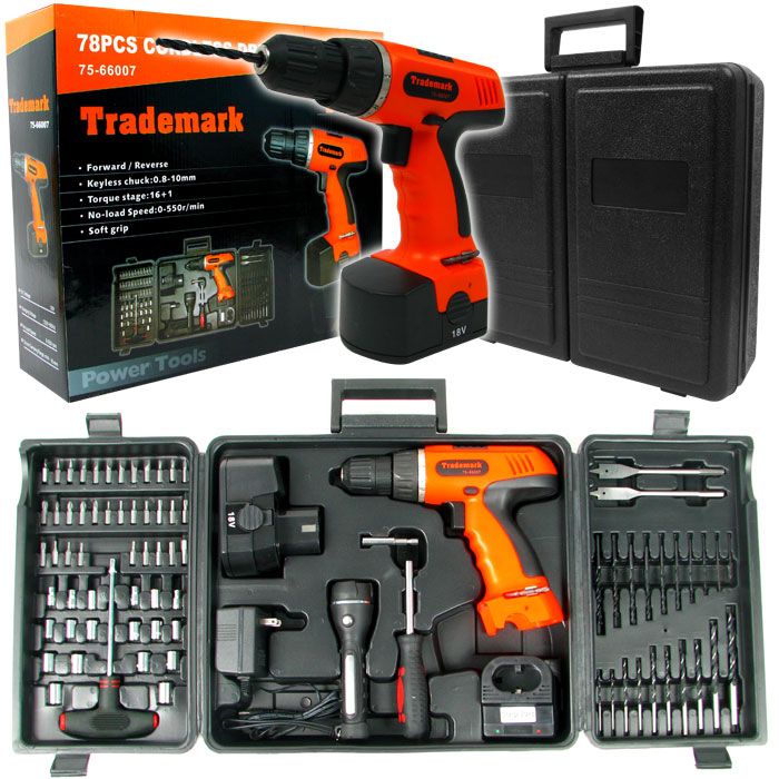 Trademark Tools 78 Pc 18 Volt Cordless Drill Set many extras at Sears.com