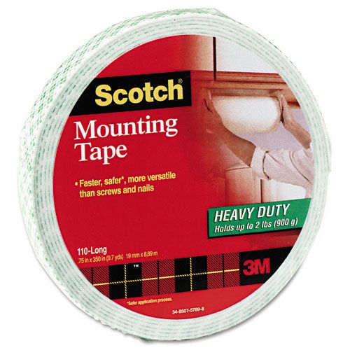 Scotch Foam Mounting Double-Sided Tape, 3/4 W x 350 L