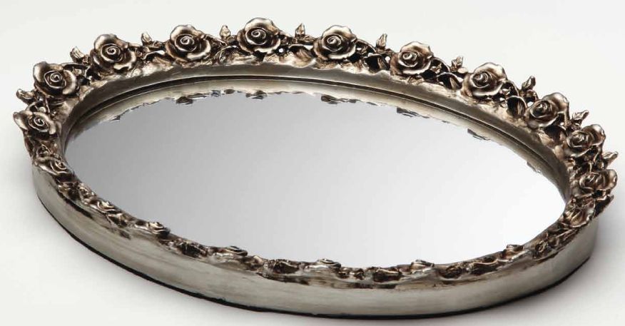 Countertop Oval Resin Mirror Tray