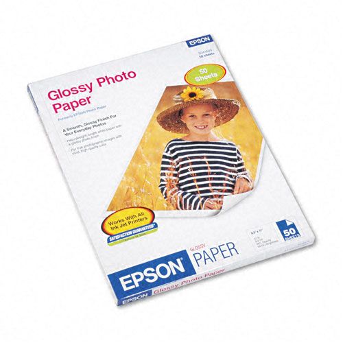 Epson EPSS041649 Glossy Photo Paper, 8-1/2 x 11, 50 Sheets per Pack