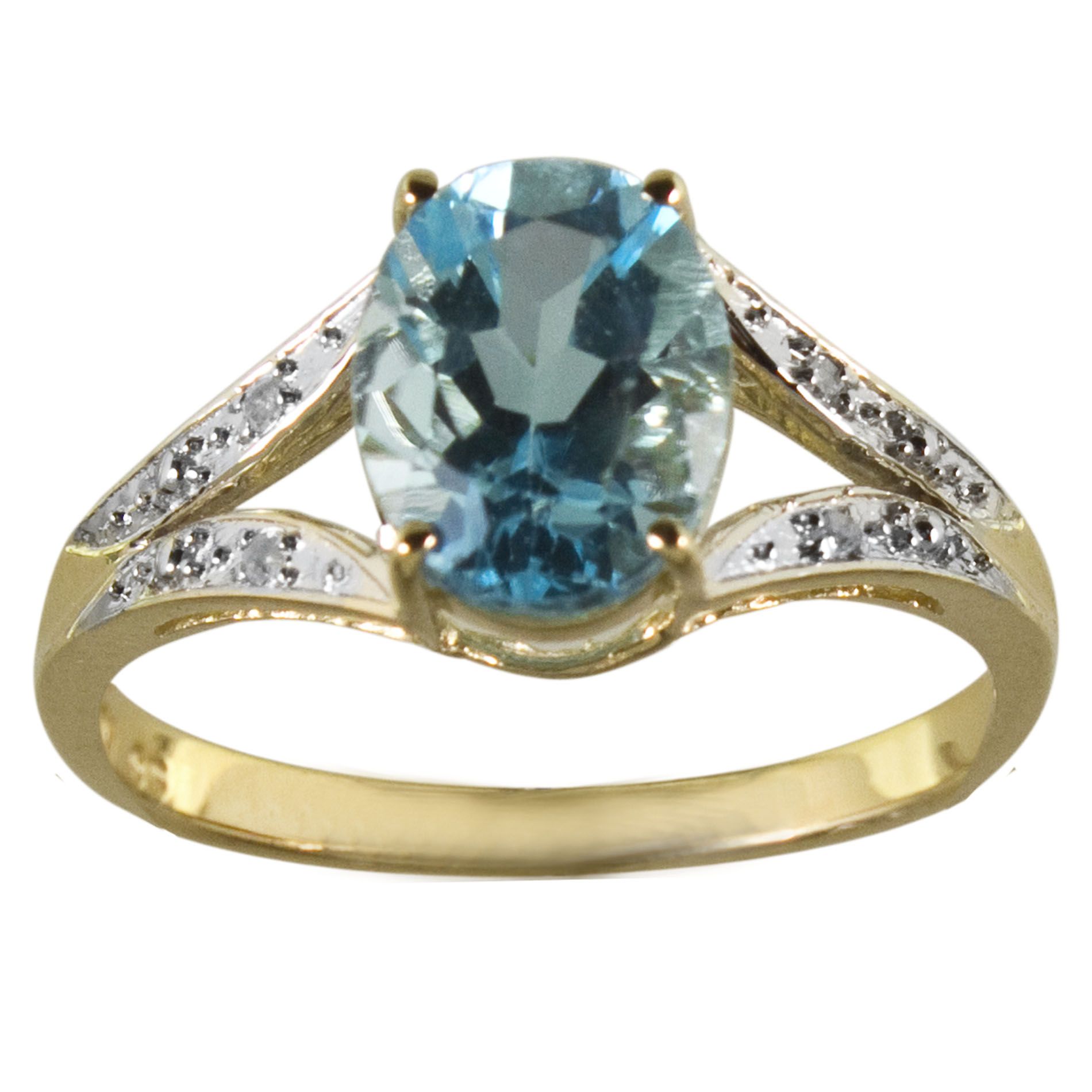 Blue Topaz and Diamond Ring at Kmart.com