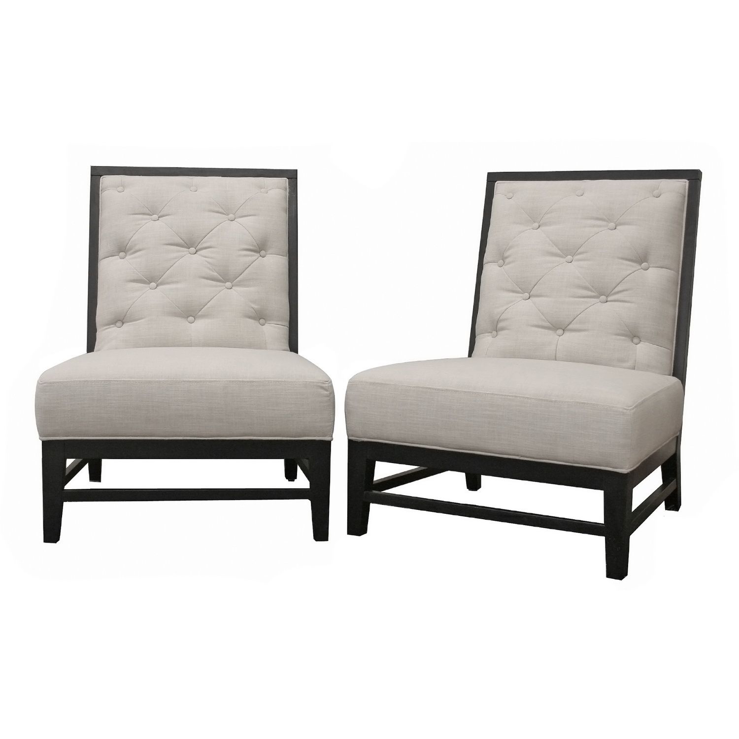 Baxton Bristol Tufted Gray Linen Modern Lounge Chair at Kmart.com