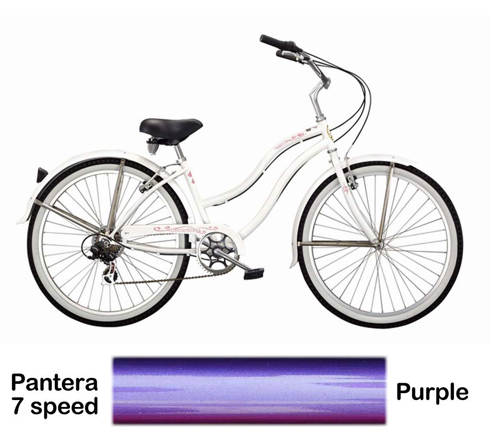 Micargi Purple Pantera 7 Speed Beach Cruiser Female