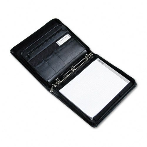 Samsill Sterling Zippered Pad Holde/Ring Binder, Black