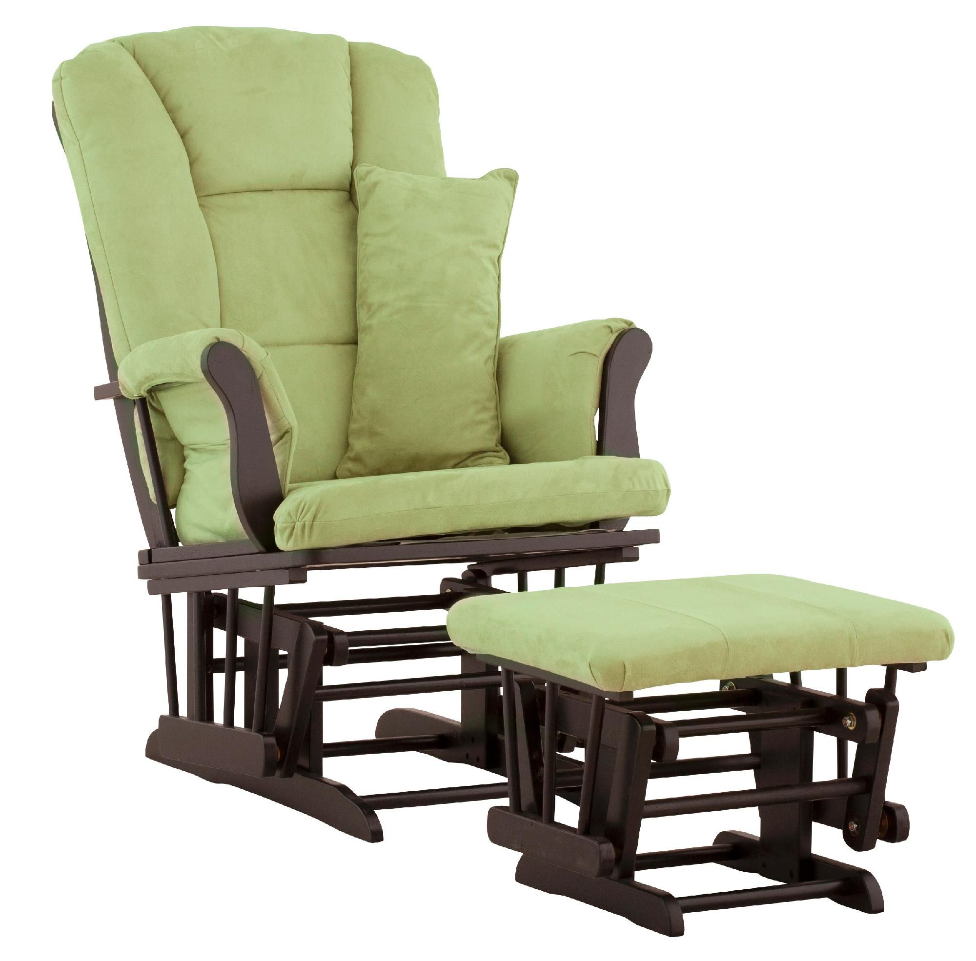 Stork Craft Custom Tuscany Glider and Ottoman with Free Lower Lumbar Pillow - Black Finish, Sage Cushions at Sears.com