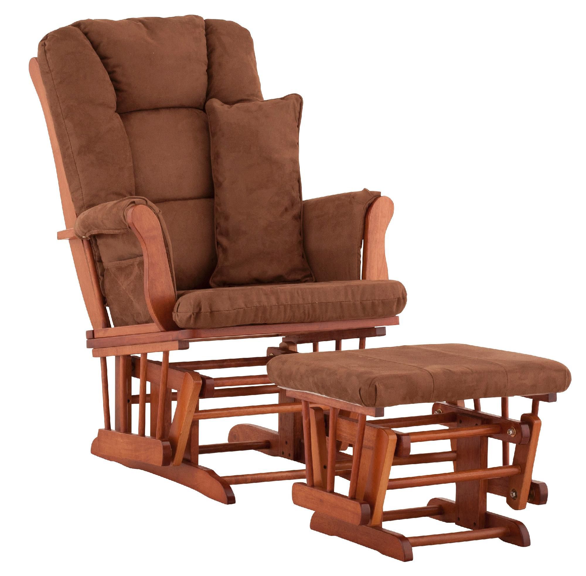Stork Craft Custom Tuscany Glider and Ottoman with Free Lower Lumbar Pillow - Cognac Finish, Chocolate Cushions at Sears.com