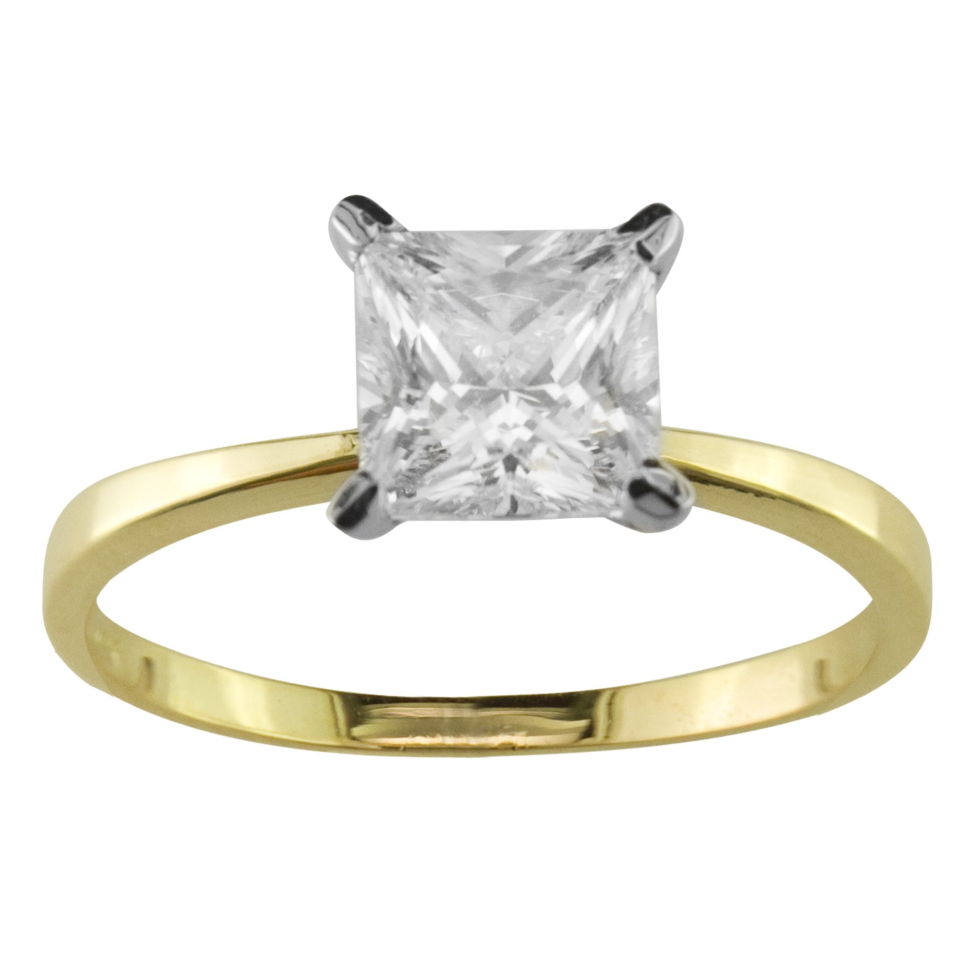 6mm Princess Cubic Zirconia Solitaire Engagement Ring in 10K Yellow Gold at Sears.com