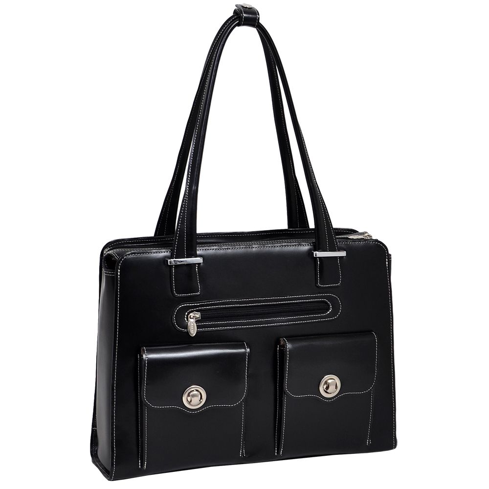McKlein&reg; VERONA 96625 (Black) Leather Fly-Through™ Checkpoint-Friendly Ladies' Briefcase at Kmart.com