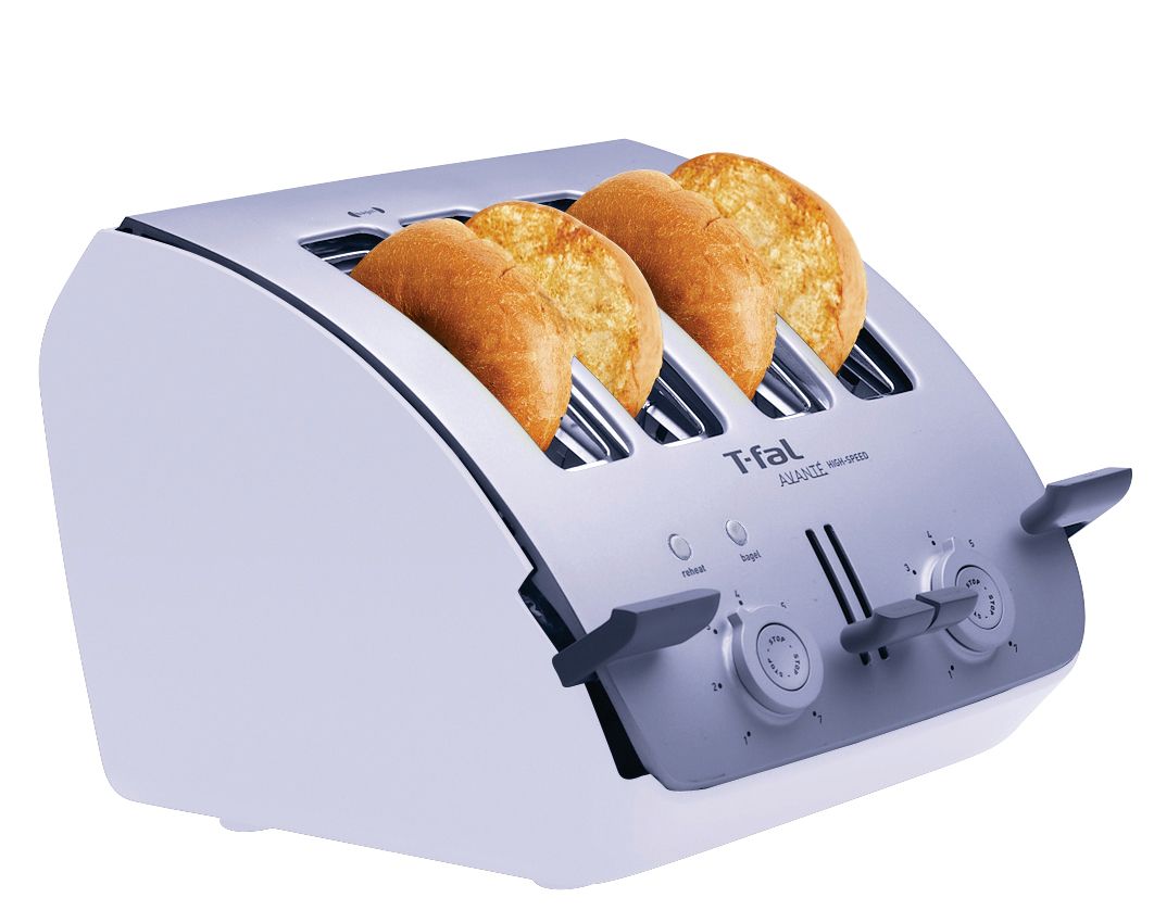 4-Slice Toaster, White & Chrome