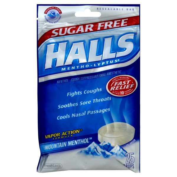 UPC 312546625440 Halls Sugar Free Cough Suppressant Drops, Mountain