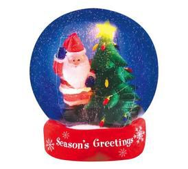 4ft Air Blown Santa Clause & Tree in Snow Globe                                                                                  at mygofer.com