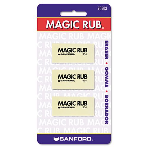 Magic Rub Art Erasers, Elastomer Compound, 3/Pk