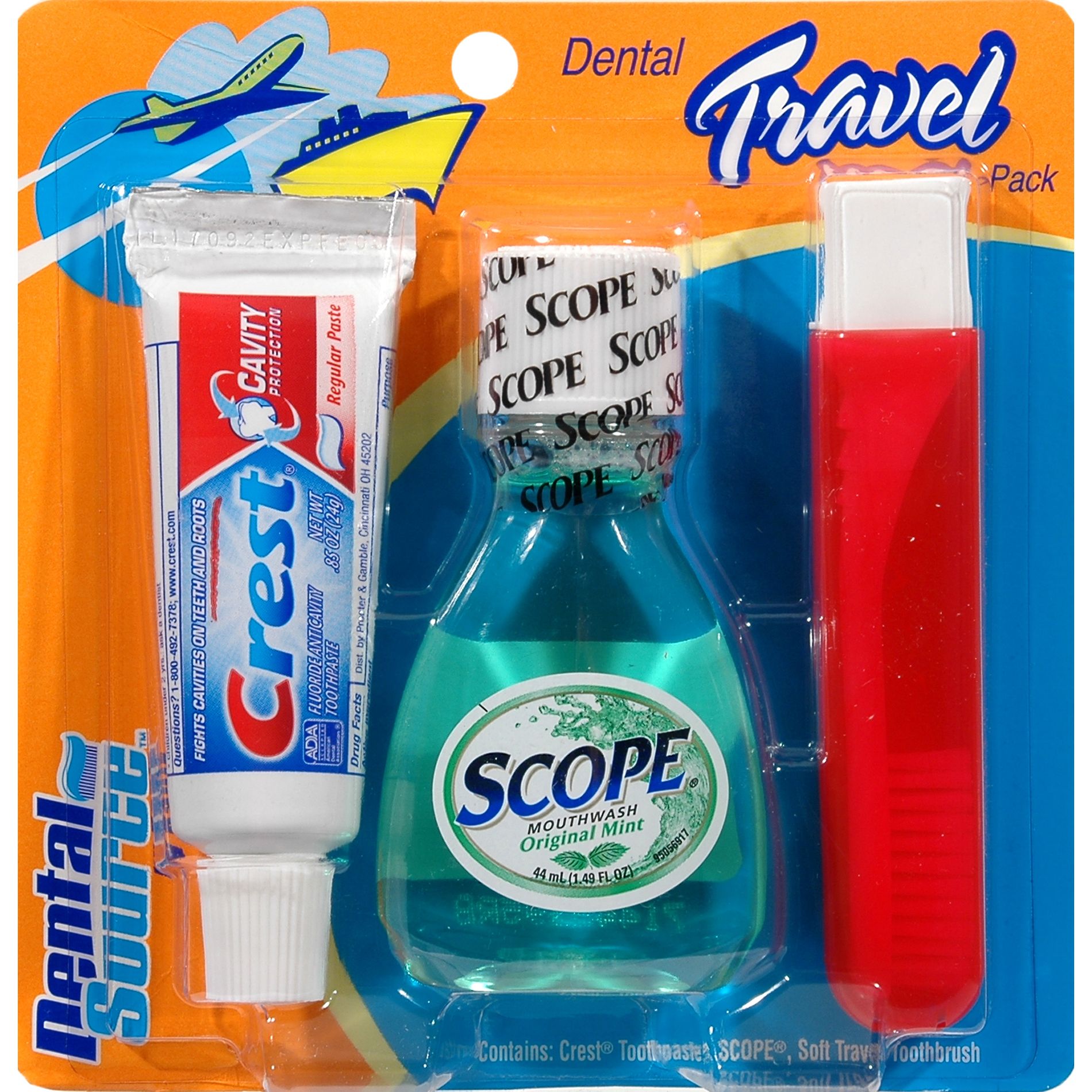 Dental Source Travel Toothbrush ToothpasteOriginal, Mouth WashMint