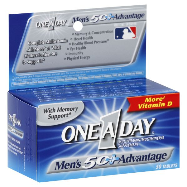 ONE A DAY Men's 50+ Advantage Tablets, 50 tablets