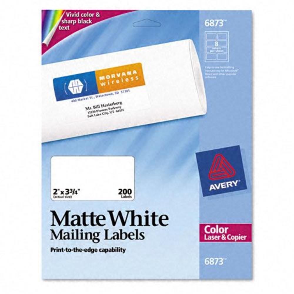 Color Laser, Matte White Printing Labels