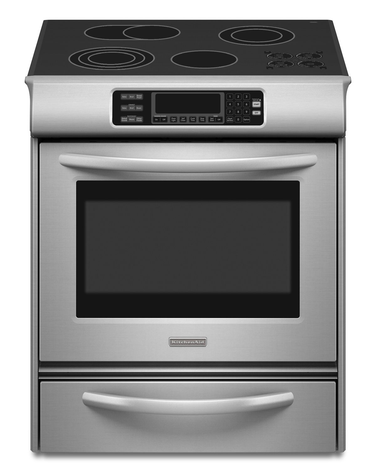 KitchenAid 30 Slide-In Electric Range with Warming Drawer Stainless Steel