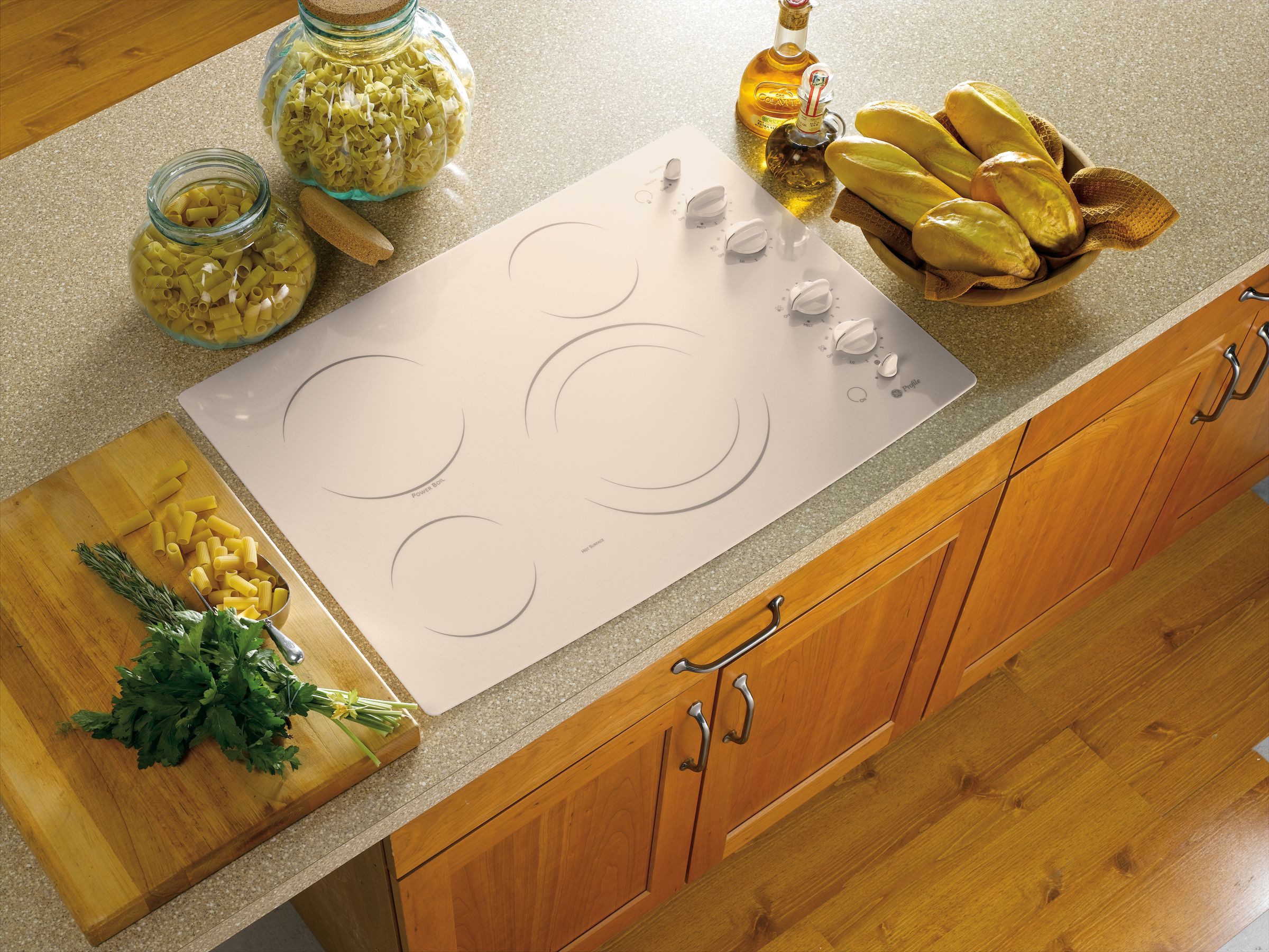 GE Profile Series 30 Built-In Electric Cooktop Beige & Bisque