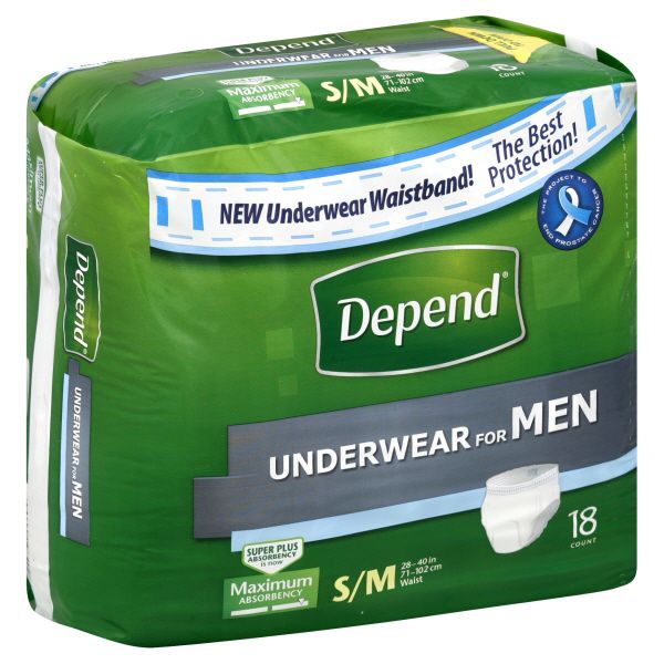 Underwear, for Men, Maximum Absorbency, S/M, 18 pair                                                                             at mygofer.com