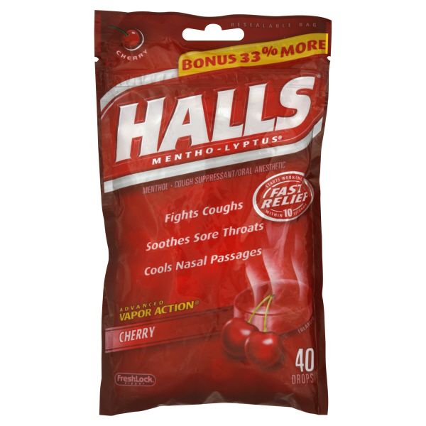 UPC 312546633391 Halls Menthol Cough Suppressant/Oral Anesthetic