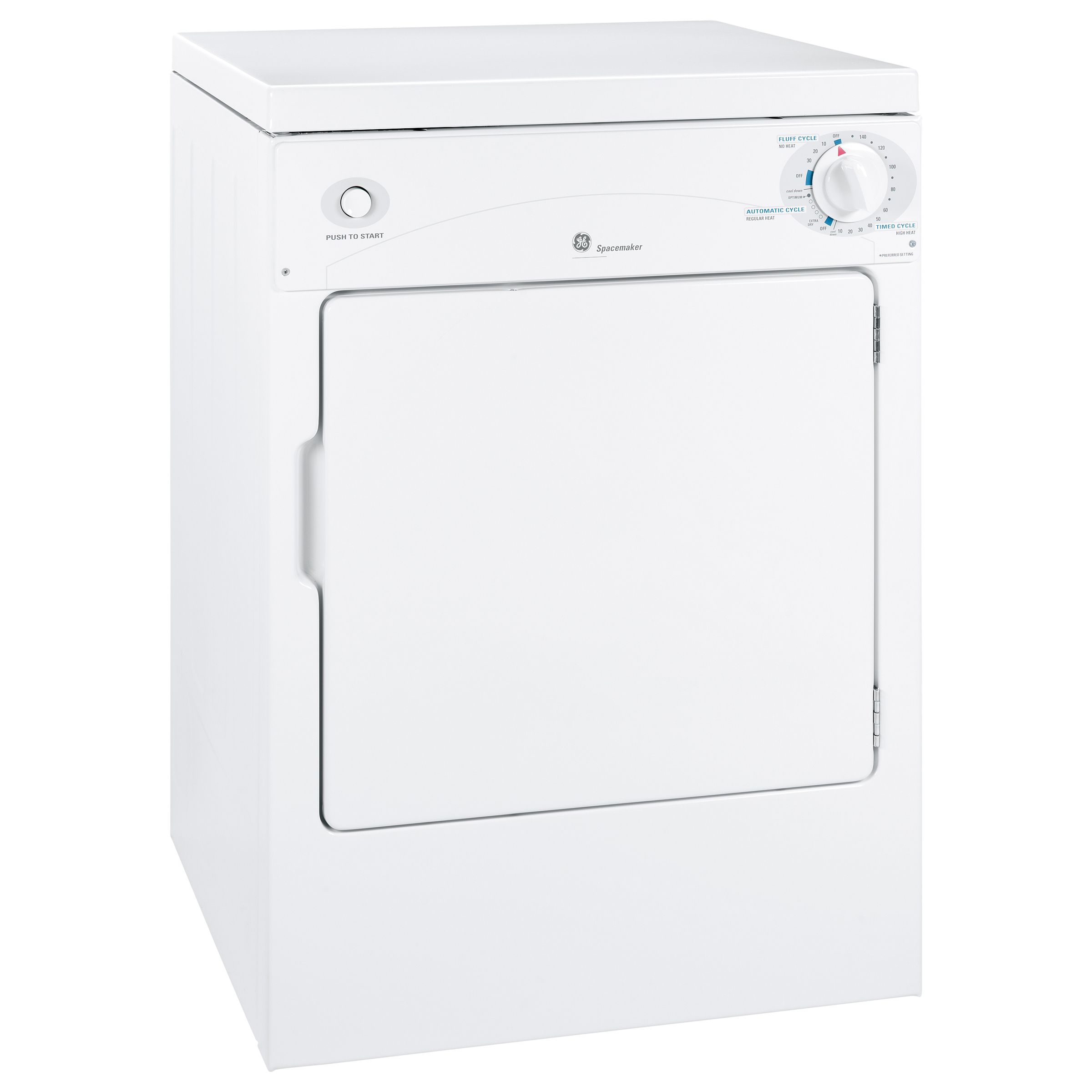 GE 3.6 cu. ft. Electric Dryer - White Less than 4 cu. ft.