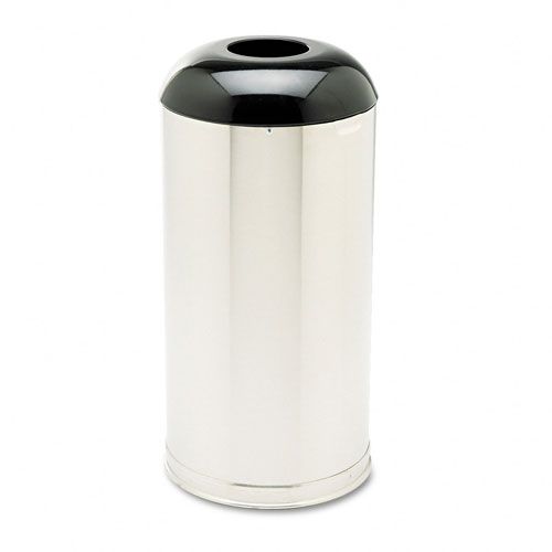 Fire-Safe Round Waste Receptacle, Steel, 15gal