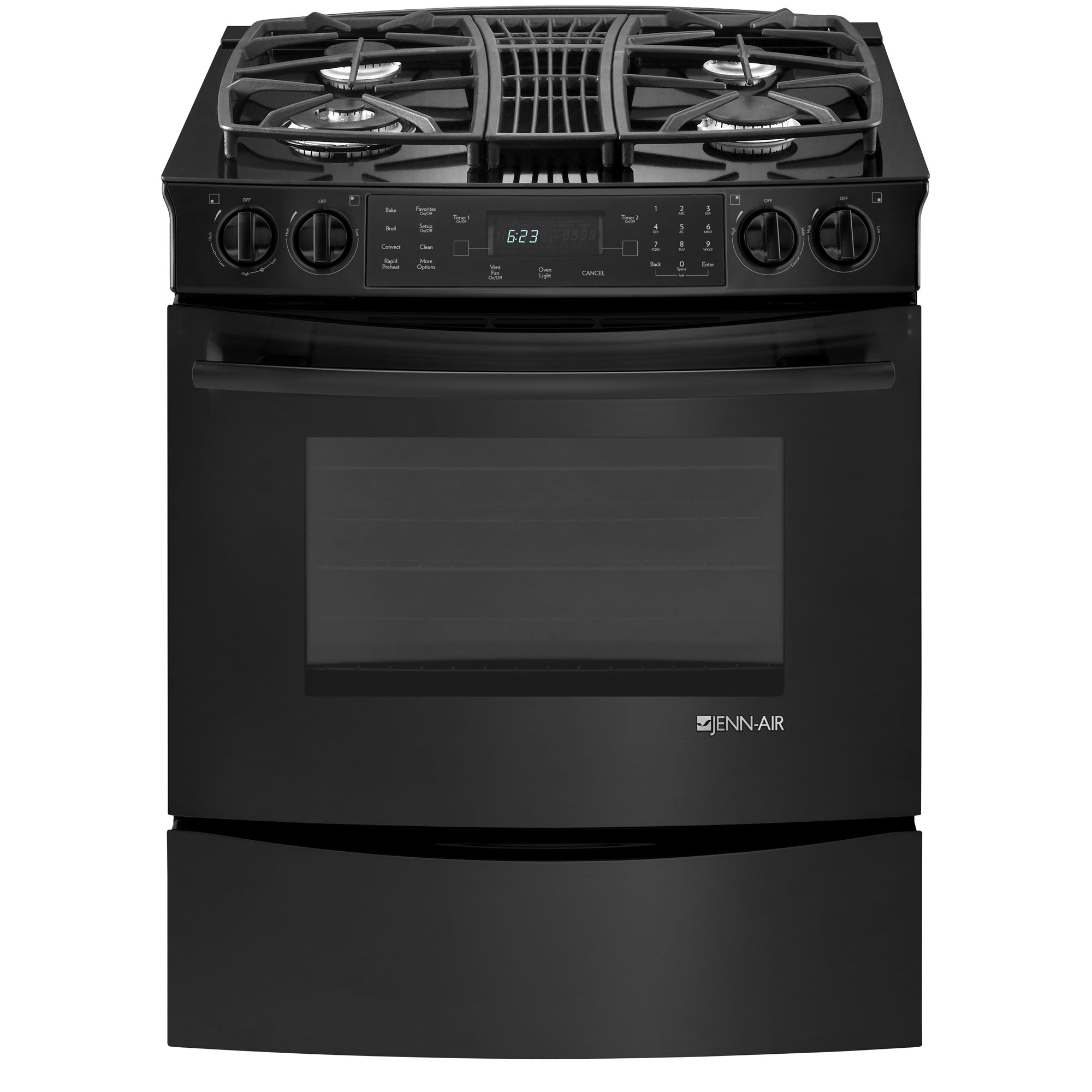 36 inch slide in gas range with downdraft