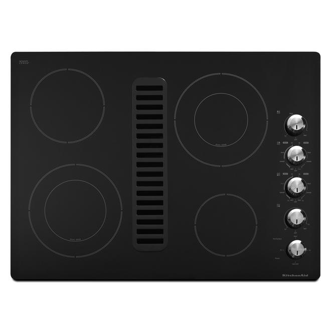 KitchenAid KECD807XBL 30" Electric Black Downdraft Cooktop Sears Outlet