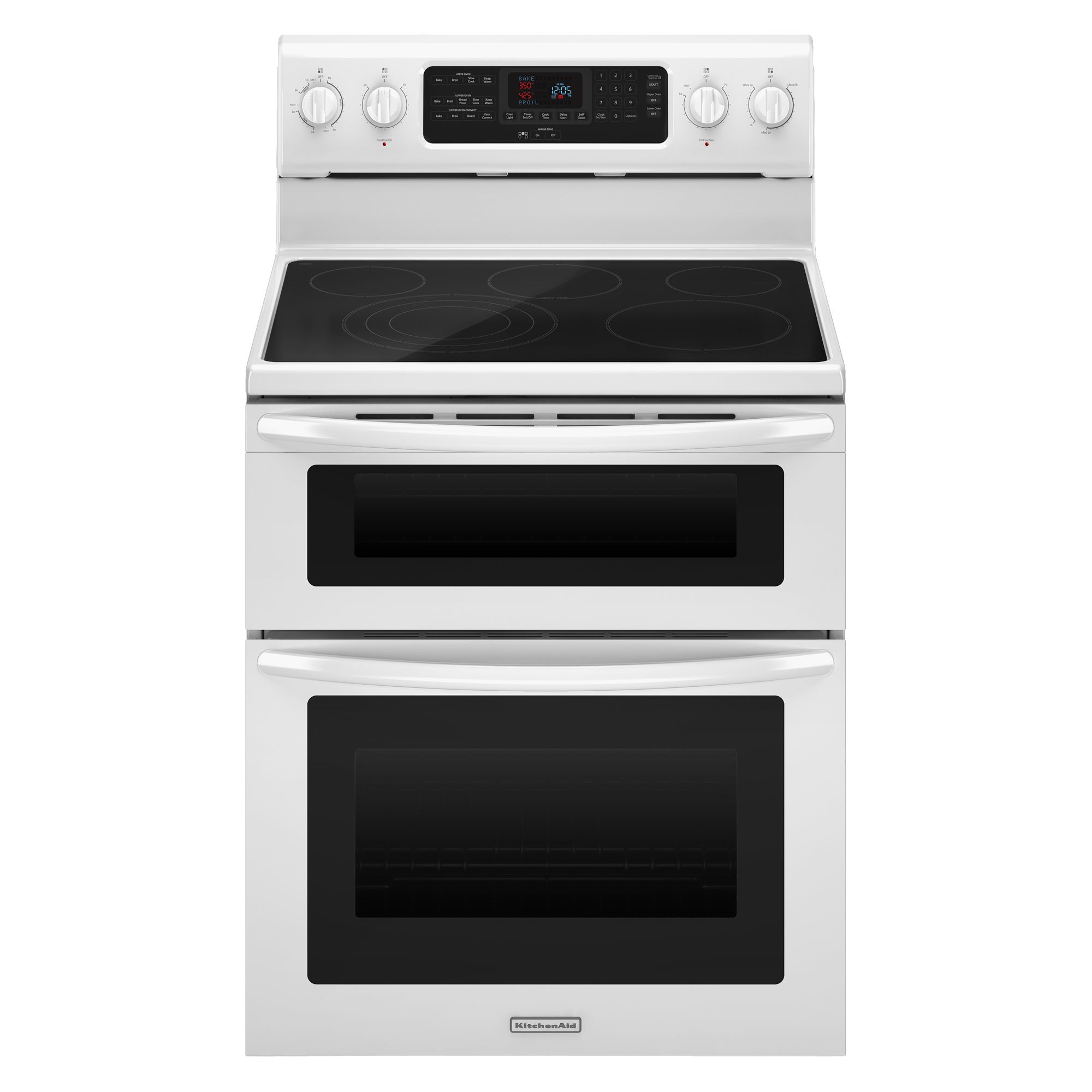 KitchenAid - KERS505XWH - 6.7 cu. ft. Double-Oven Electric ...