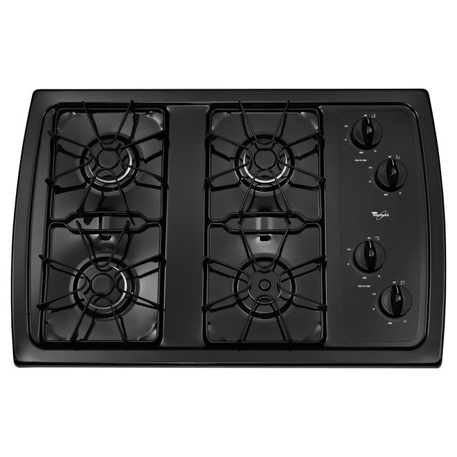 Whirlpool W3CG3014XB 30" Black Gas Cooktop Sears Outlet