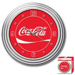 Coca-Cola Coke Clock with Chrome Finish 12 inch diameter