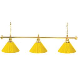 Premium 60 Inch 3 Shade Billiard Lamp Yellow and Gold