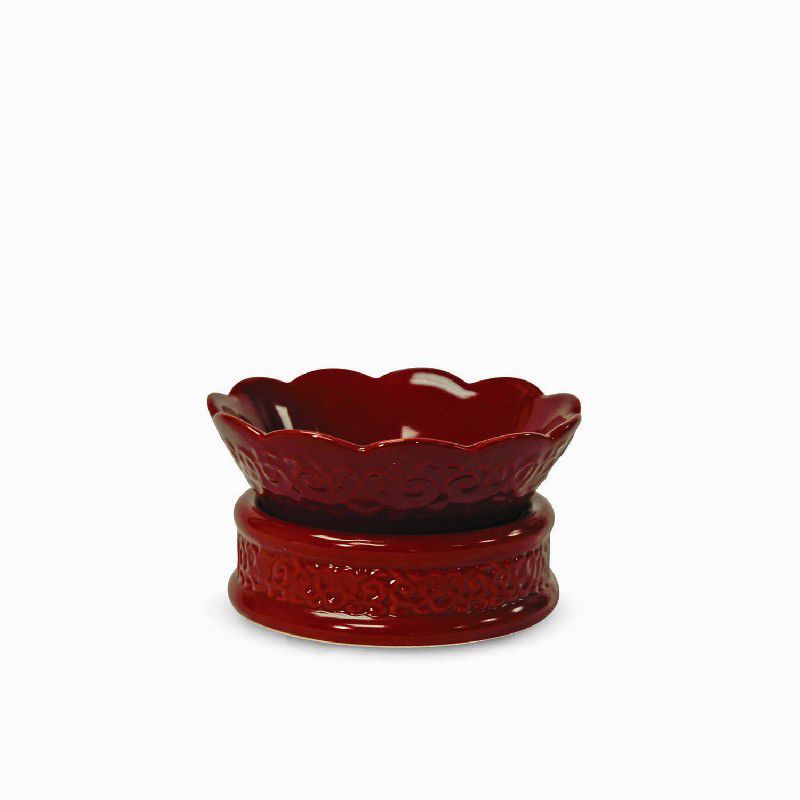 Ceramic Candle Warmer & Dish Mulberry Emboss