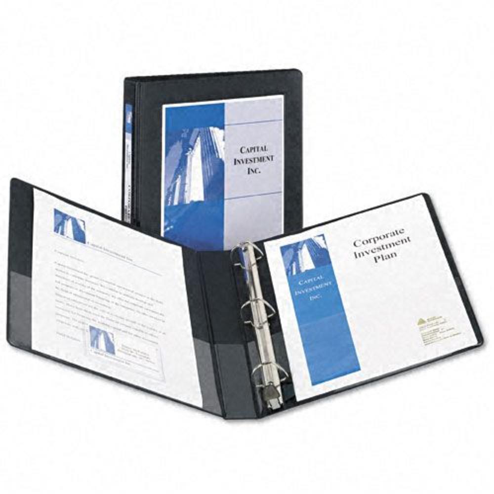 Framed View Binder with One Touch EZD Rings, 1" Capacity, Black
