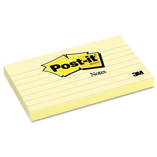 Post-it Original Notes, 3x5 Canary Yellow, 100-Sheet Pads