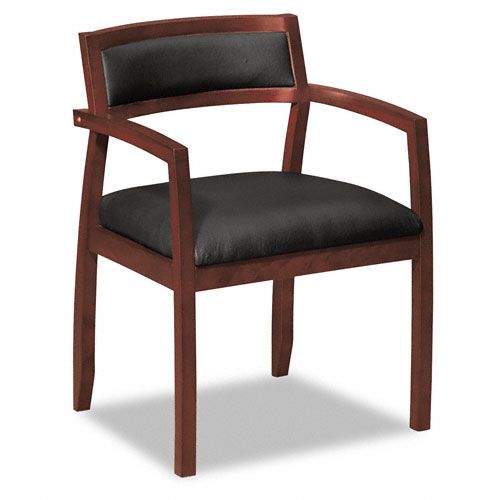 Wood Guest Chair with Upholstered Back