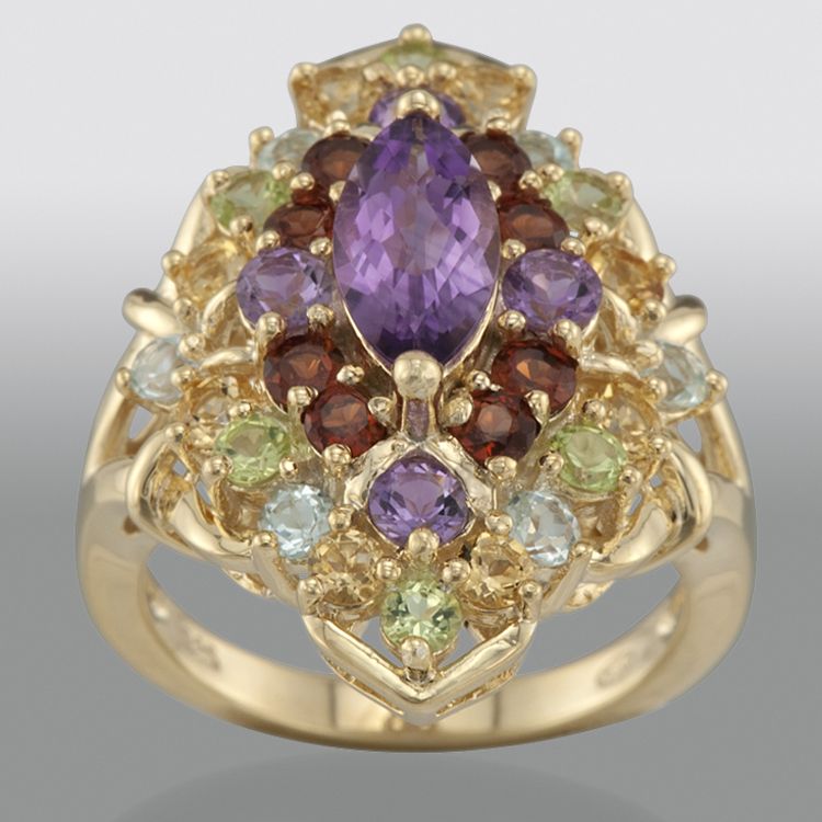 Multi Gemstone Cluster Ring at Kmart.com
