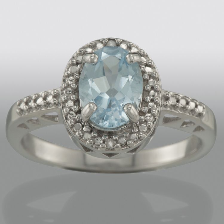Blue Topaz and Diamond Accent Ring at Kmart.com