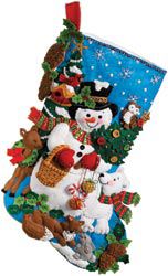 Bucilla BUCILLA-Woodland Snowman Stocking Felt Applique Kit-18