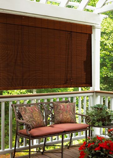 Imperial Matchstick Bamboo Roll-Up w/6&#034; Valance 29.5&#034; W x 72&#034; L Cocoa
