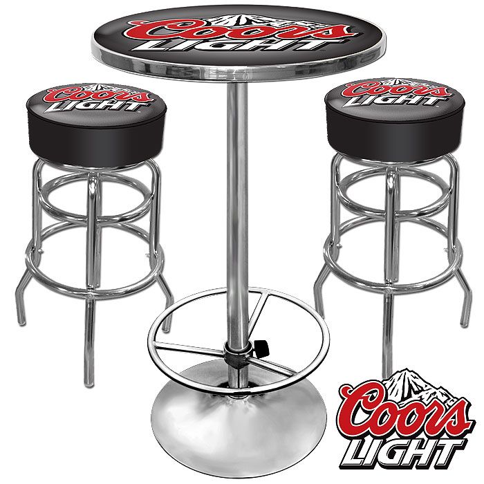 Ultimate Coors Light Gameroom Combo - 2 Bar Stools and Table