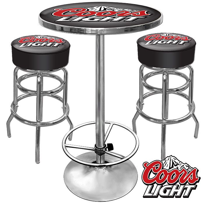 Trademark Ultimate Coors Light Gameroom Combo - 2 Bar Stools and Table at mygofer.com