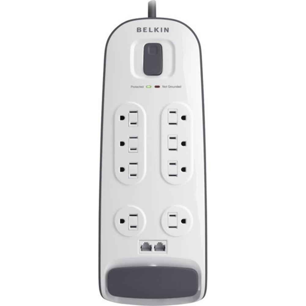 Belkin BV108200-06 8-outlet Surge Protector with Telephone Protection - White 6' Power Cord -