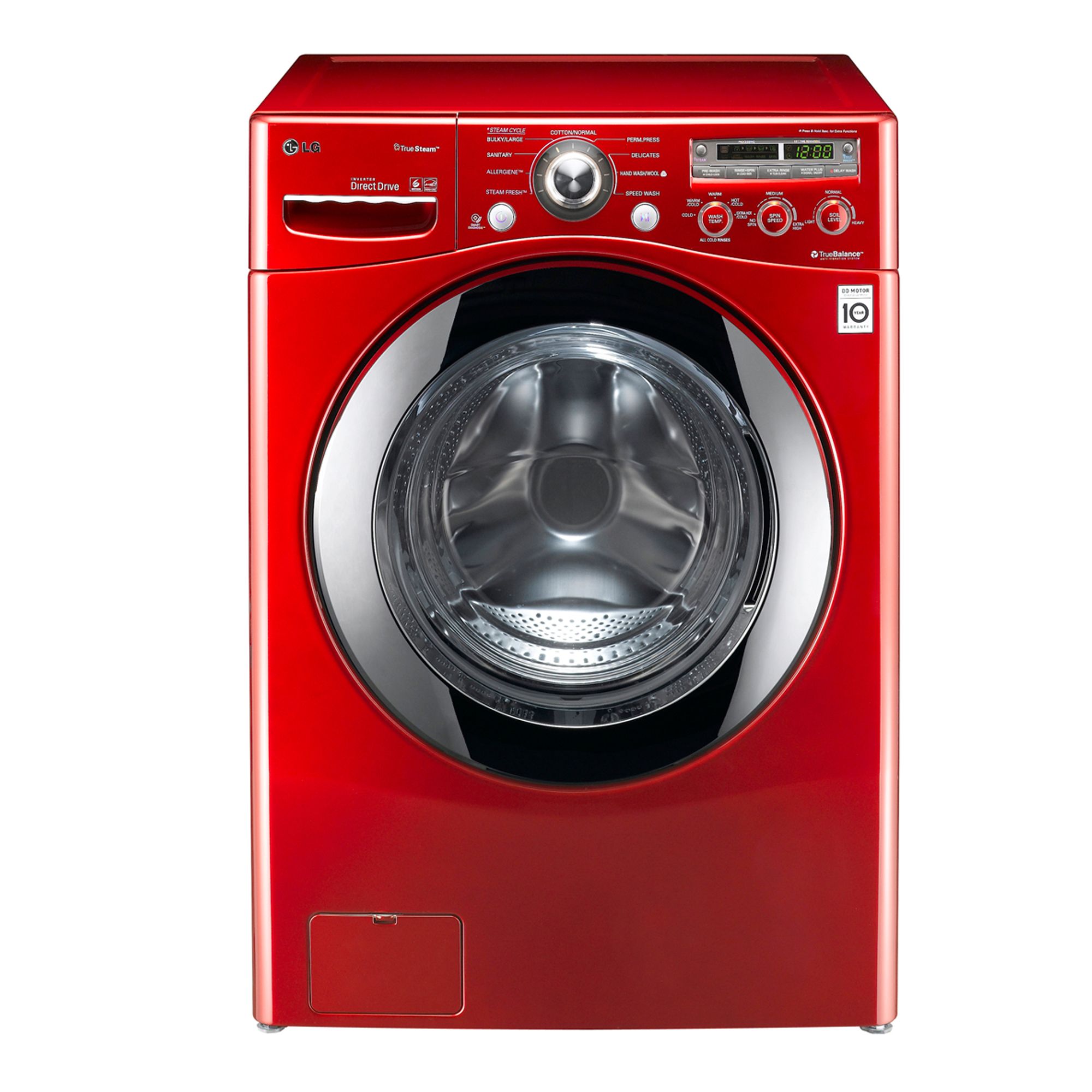 LG 3.7 cu. ft. Large Capacity, Front-Load Washer w/ TrueSteam Technology - Red