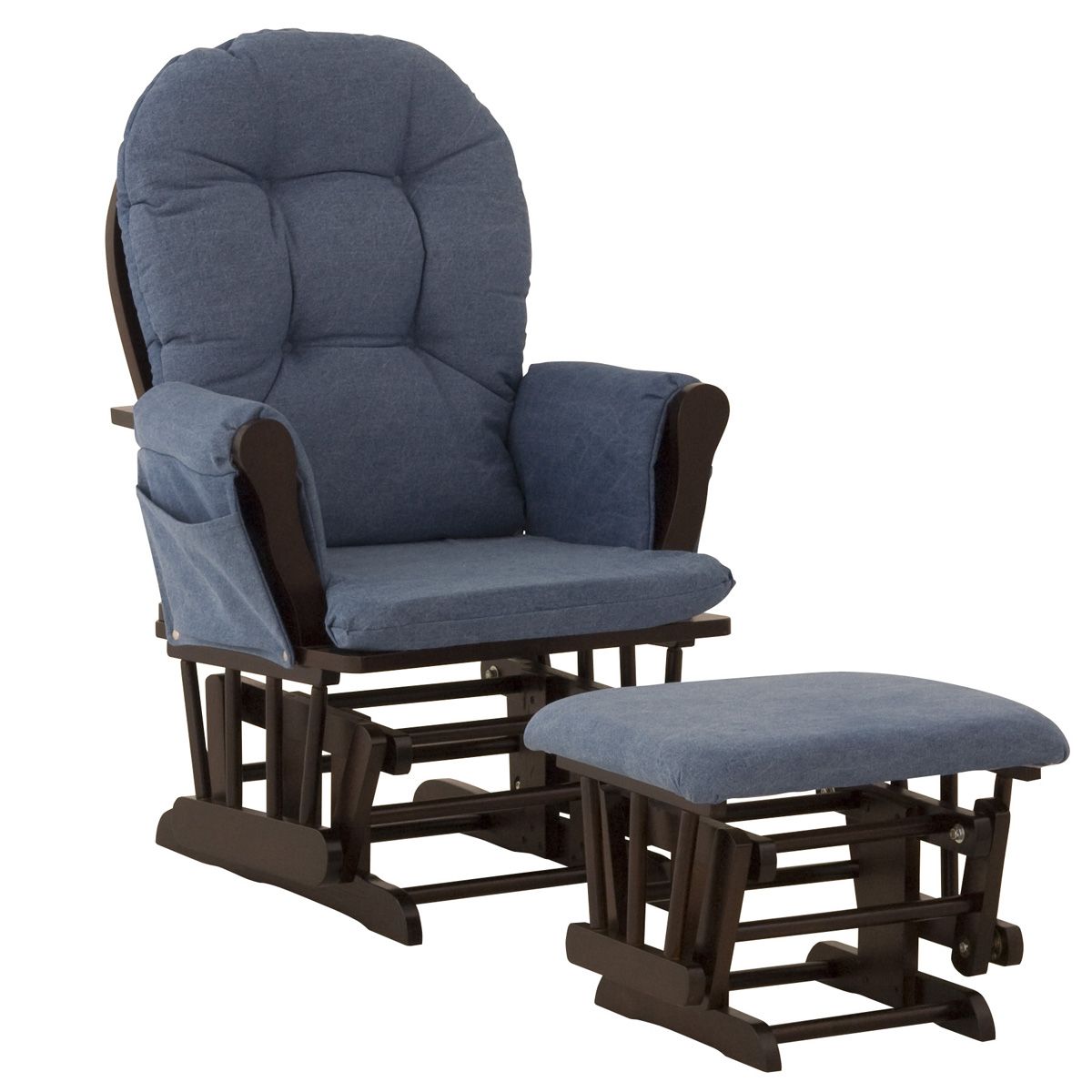 Stork Craft Hoop Glider & Ottoman - Espresso/Denim at Kmart.com