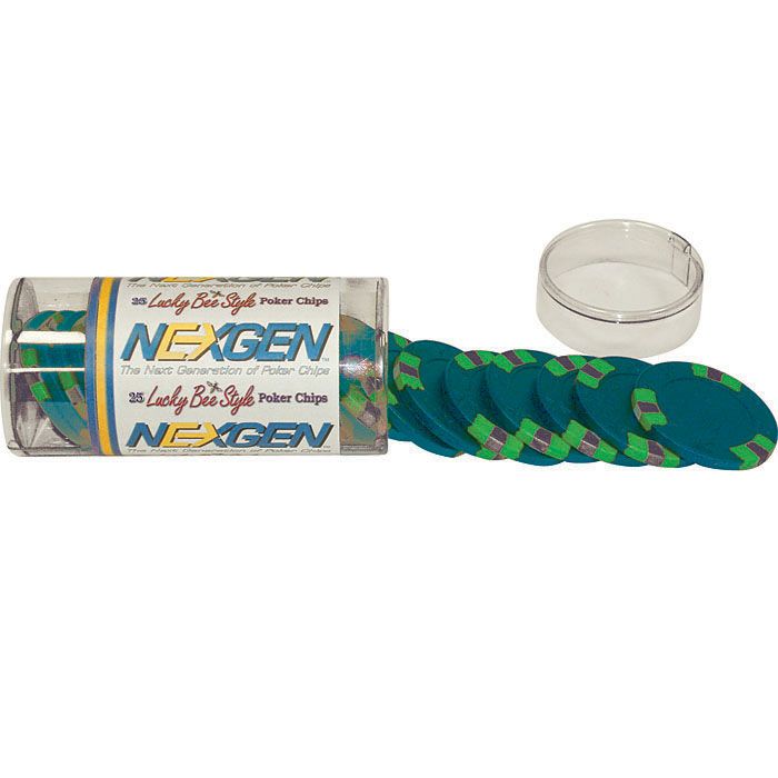 25 BLUE NexGen Lucky Bees Poker Chips in Retail Tube