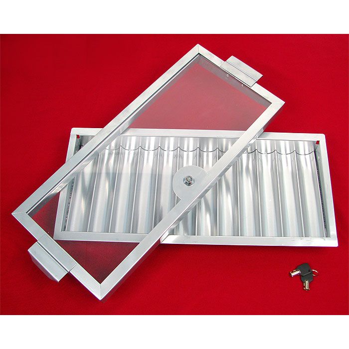 Metal 12 Row Casino Table Chip Tray with Cover and Lock