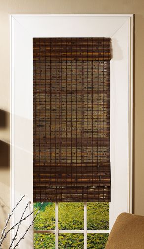 Havana Bamboo Roman Shade 59.5&#034; W x 64&#034; L  Cocoa