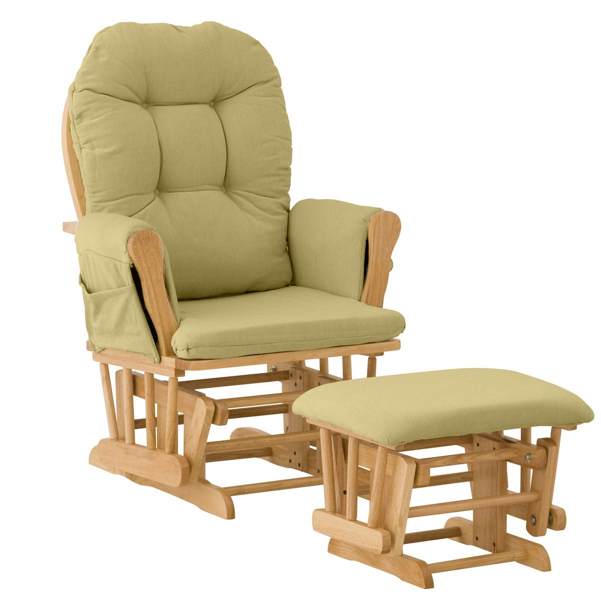Stork Craft Hoop Glider Ottoman - Natural Green