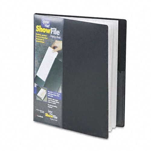 Display Book with Wrap Pocket, 24 Sleeves, Black